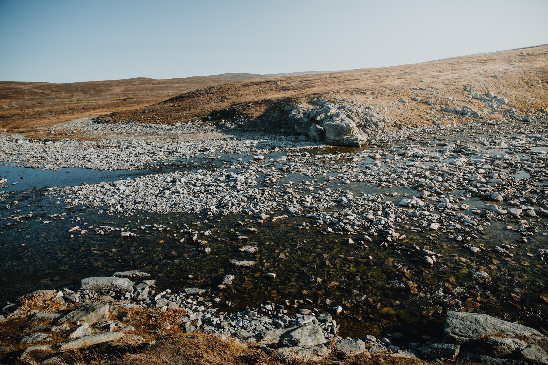 Arctic Trail, river crossing in Norway