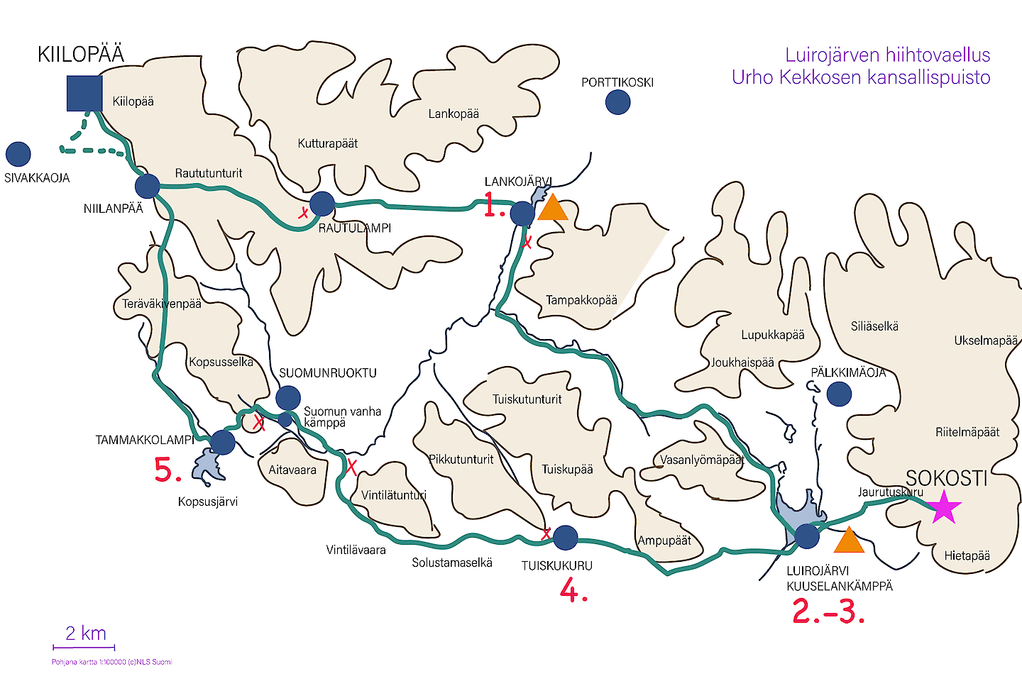 Sokosti Ja Luiroj rven Hiihtovaellus 100 Km UKK puisto In The 